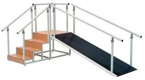 Polished Stainless Steel Exercise Staircase With Ramp, For Step Climbing Mobility