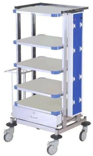 Stainless Steel Laparoscopic Monitor Trolley, For Hospital Use, Feature : Corrosion Proof, Fine Finishing