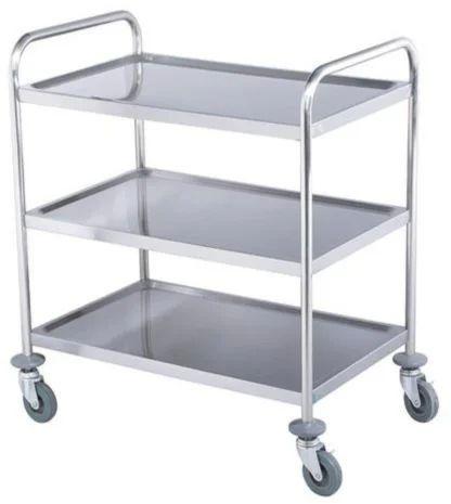 Stainless Steel Three Shelves Instrument Trolley, For Hospitals, Feature : Rust Proof, Preiium Quality