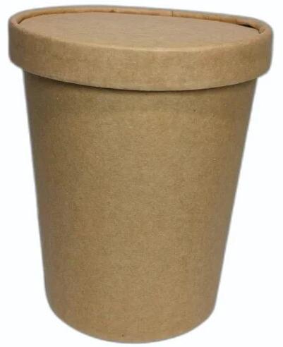 Brown Round 1000 ML Kraft Paper Food Container, Feature : Eco-Friendly, Light Weight, Disposable