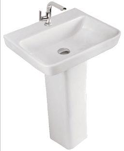 White Radiantep Ceramic Pedestal Wash Basin