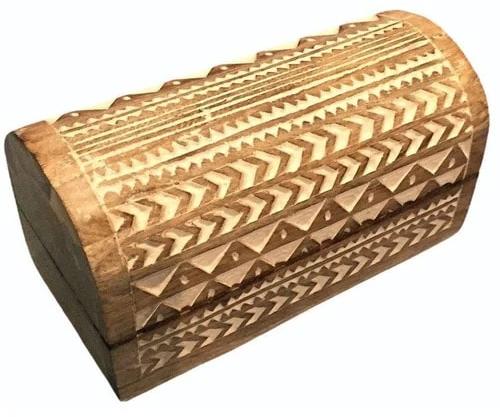 Rectangular Carved Polished Brown Wooden Jewellery Box, For Keeping Jewelry, Size : 20x5inch (LXW)