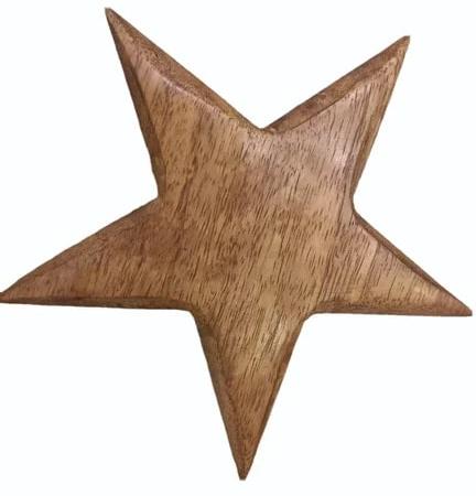 Plain. Polished Mango Wood Star, For Decoration, Color : Brown