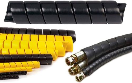 Black Safeplast HDPE Spiral Hose Protectors, Packaging Type : Carton Box