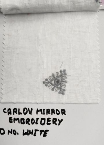 Carlov Mirror Embroidery Fabrics, For Shirting Suiting Kurta, Width : 58 Inch