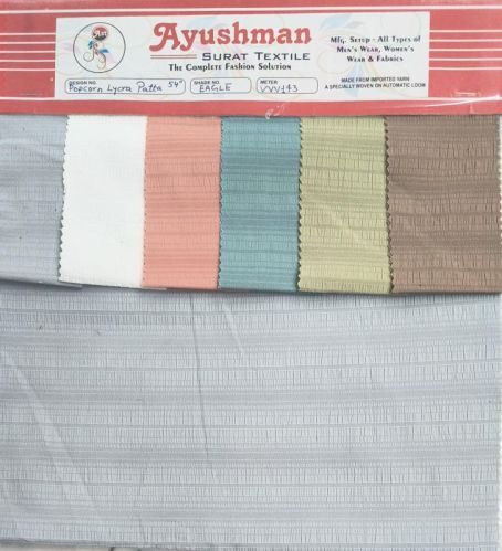 Popcorn Lycra Patta Shirting Fabric, Width : 58 Inch