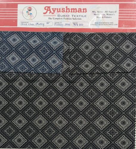 Plain Slub Linen Shirting Fabric, Width : 58 Inch