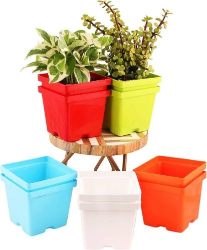 10 Inch Plastic Square Flower Pot For Decoration