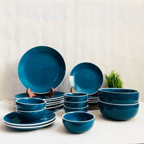 Retro Green Handcrafted Ceramic Dinner Set