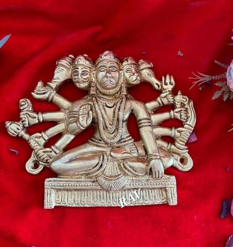 Brass Panchmukhi Hanuman Wall Hanging, Packaging Type : Carton Box