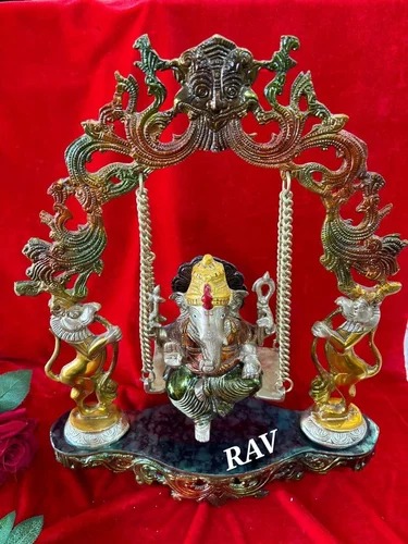 RAV Brass Swing Ganesha Statue For Worship