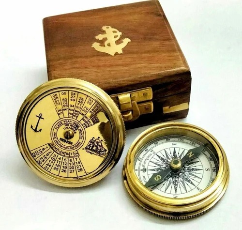 RAV Golden Brass Compass For Hikers, Campers, Outdoor Enthusiasts