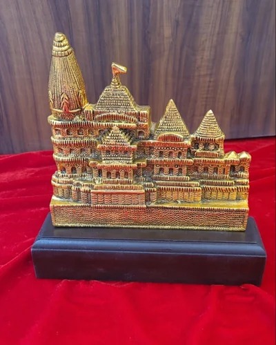 White Metal Gold Plated RAM Mandir