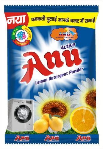 Anu Lemon Detergent Washing Powder, Packaging Type : Plastic Packet