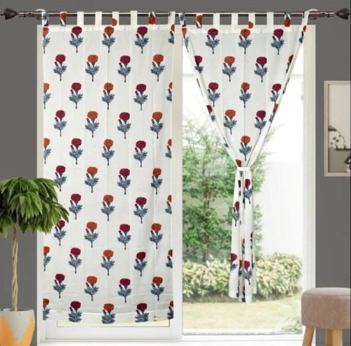 Cotton Hand Block Print Curtain For Doors