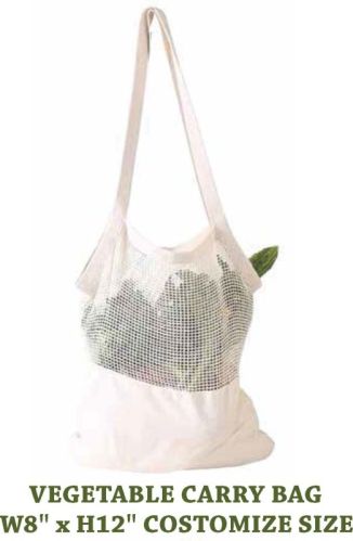 Parisindu Plain Cotton Mesh Bags For Vegetable, Fruit