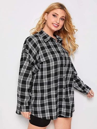 Printed Cotton Women Over Sizes Shirts, Sleeve Style : Long Sleeve