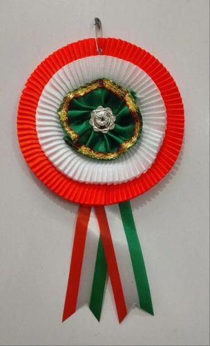 3 Round Tiranga Ribbon Badges For Event