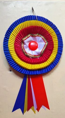 Polyester Panchshil Ribbon Badge For Event