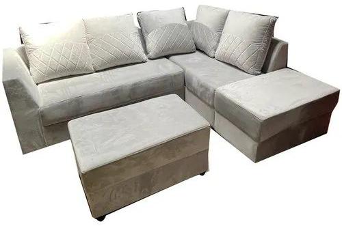 L Shape Sofa Set, Sofa Legs Material : Stainless Steel