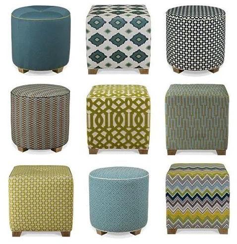 Printed Puff Stool For Home