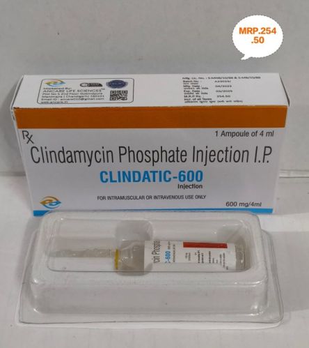 Clindatik-600 Clindamycin Phosphate Injection, Packaging Type : Box