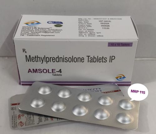 Amsole-4 Methylprednisolone Tablets, Packaging Type : Strips