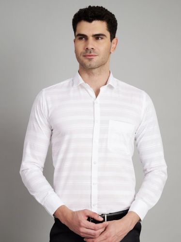 Striped Spread Collor Mens Cotton Shirts, Packaging Size : 15-20 Pieces Per Set