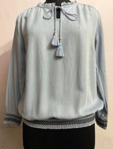 Cotton Plain Ladies Western Tops, Technics : Machine Made