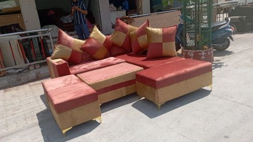 7 Seater Wooden L Shape Sofa Set With Lounger