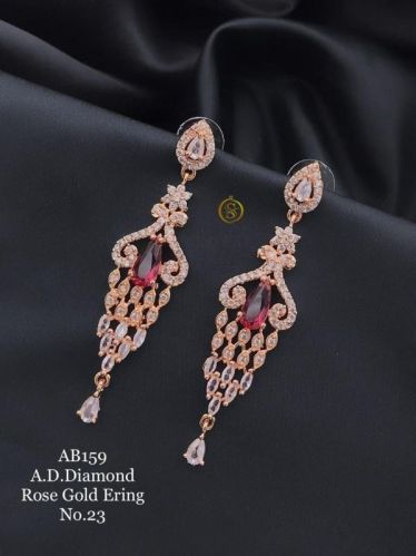 Silver Ynf Gold Plated Artificial Diamond Earrings, Occasion : Party Wear