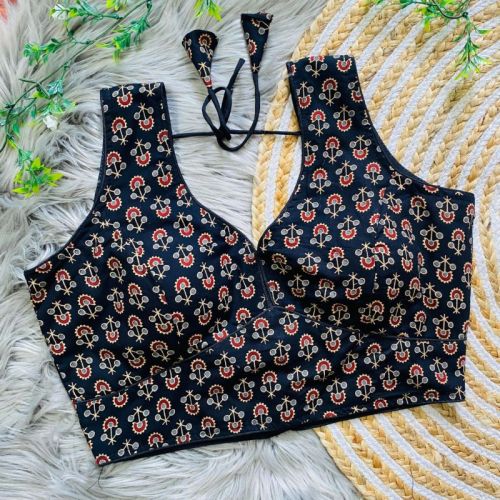 YNF Printed Cotton Sleeveless Blouse, Size : XL