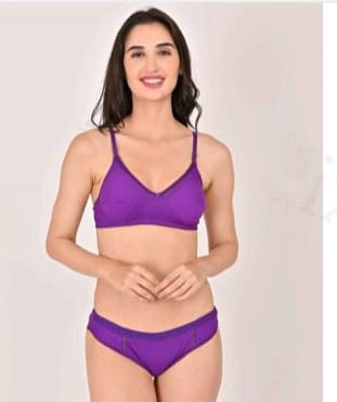 Plain Nylon ASST Purple Lingerie Set