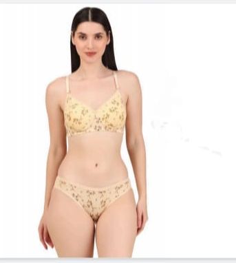 Pari Yellow Printed Lingerie Set