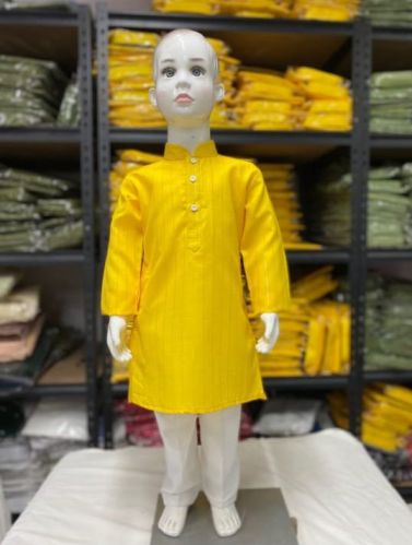 Plain Boys Cotton Kurta Pajama, Feature : Comfortable, Anti-Wrinkle, Skin Friendly