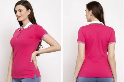 Ladies Stylish Polo Neck T-Shirt, Size : All Sizes