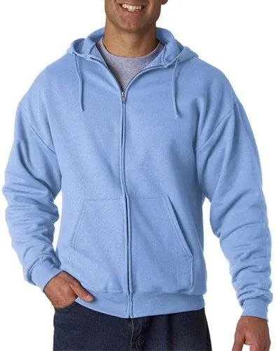 Mens Plain Zipper Hoodie, Size : All Sizes