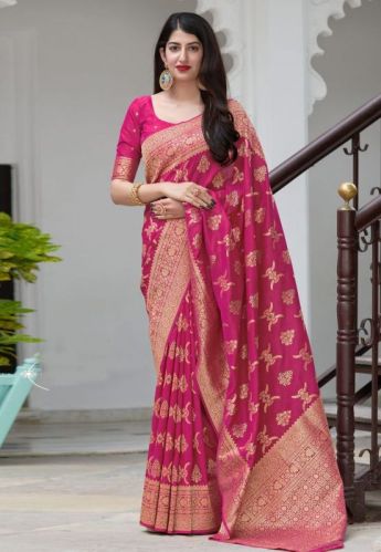 Ladies Printed Banarasi Silk Saree