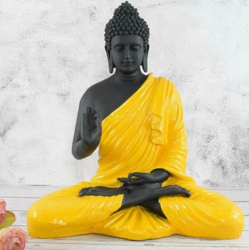 Blessing Buddha Statue, Green/ Black 2ft, For Garden, Home, Office, Shop