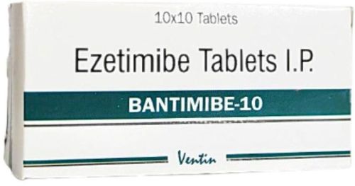 Bantimibe-10 Ezetimibe 10 Mg Tablets, Packaging Type : Strips