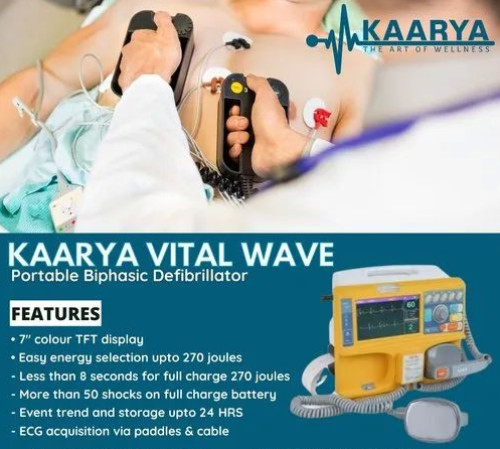 Kaarya Vital Portable Biphasic Defibrillator For Hospital(Emergency)