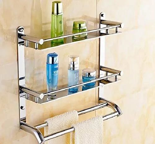 Bathroom Wall Shelf, Color : Silver