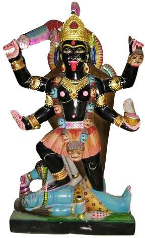 Printed Polished Kali Devi Marble Statue, Speciality : Shiny, Dust Resistance