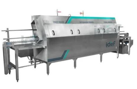 IDEF Front Loading Bin Washer For Crate, Tray, Tub, Basket