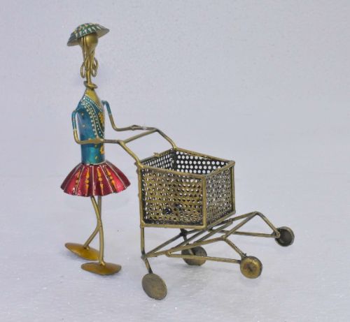 Iron Home Decor Doll Cart For Living Room, Office