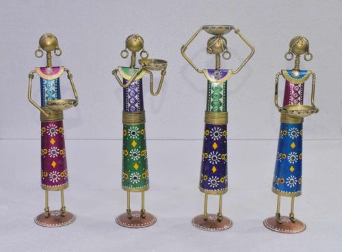 Iron Tribal Lady Home Decor Showpiece For Office