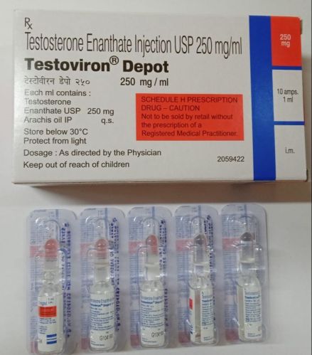 Testoviron Depot 250mg Injection, Packaging Size : 10 Ampoules Of 1ml