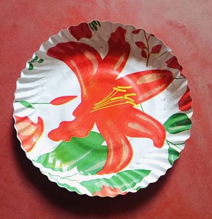 8 Inch Flower Printed Paper Plate For Event, Party