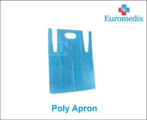 Euromedix Healthcare Plain Plastic Disposable Poly Aprons For Hospital, Clinic