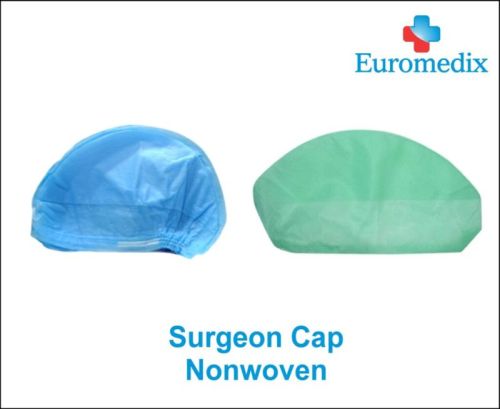 Euromedix Healthcare Plain Non Woven Suregeon Head Cap For Hospital Lab